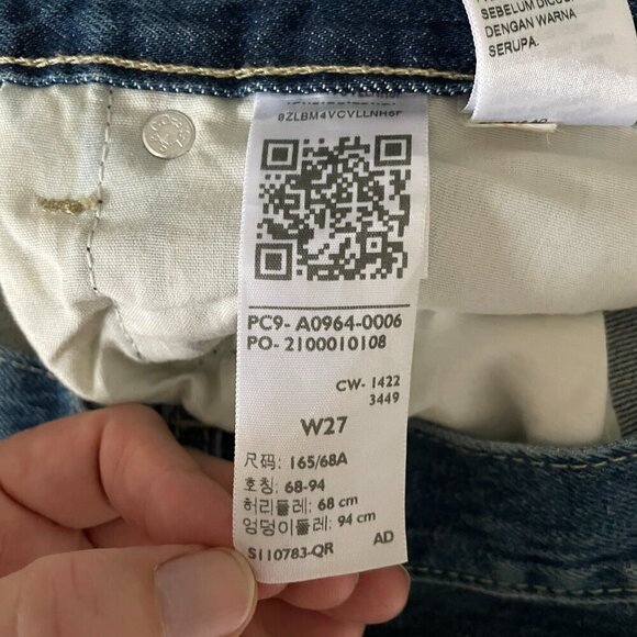 Levi's Low Pro Straight Leg Mid Rise Distressed Casual Denim Jeans Blue 27 - Picture 11 of 11